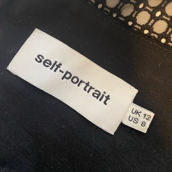 Self-portrait black eyelet lace peplum jumpsuit - 8 - Picture 7 of 7